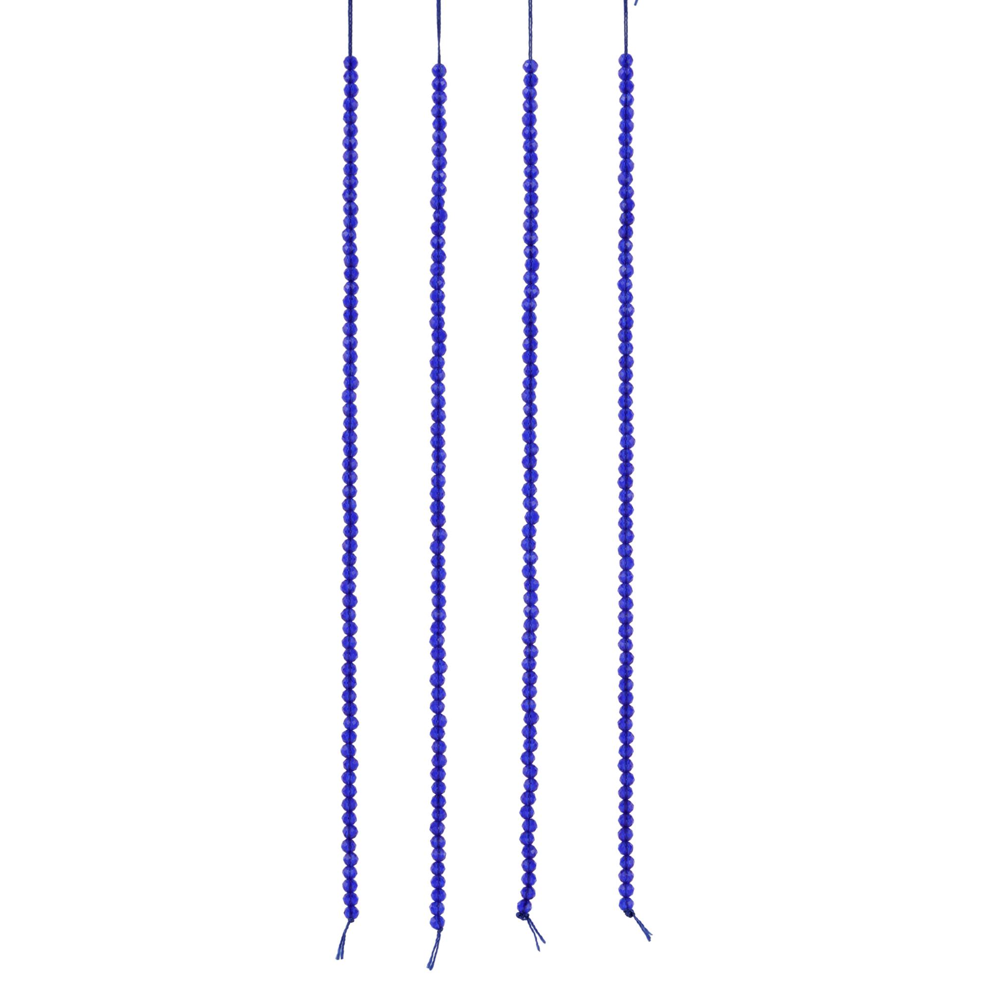 Blue Faceted Glass Round Beads, 2.8mm by Bead Landing™